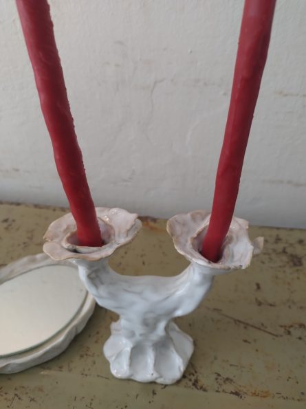 Candelabro doble rosa - Image 2